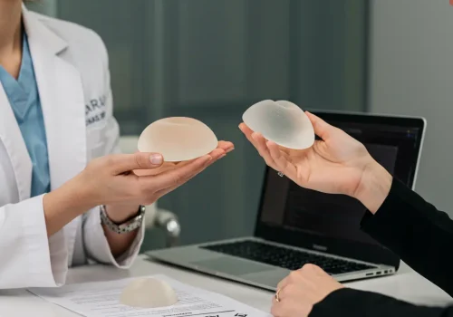 Consultation with a plastic surgeon for breast implant procedure Consultation with a plastic surgeon for breast implant procedure